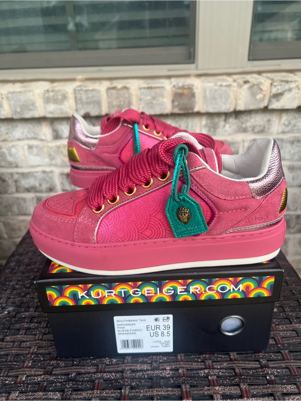 Kurt Geiger Southbank Tag Pink sneakers 8.5